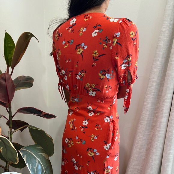 Anthropologie Red Floral Midi Dress - Picture 4 of 5
